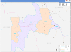 Lewis County, ID Digital Map Color Cast Style