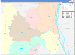 Lewis County, MO Digital Map Color Cast Style