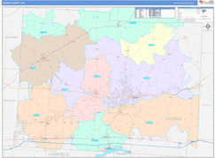 Licking County, OH Digital Map Color Cast Style