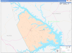Lincoln County, GA Digital Map Color Cast Style