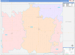 Lincoln County, KS Digital Map Color Cast Style