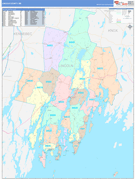 Lincoln County, ME Digital Map Color Cast Style