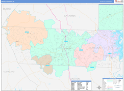 Lincoln County, NC Digital Map Color Cast Style