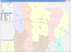 Lincoln County, NE Digital Map Color Cast Style