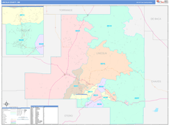 Lincoln County, NM Digital Map Color Cast Style