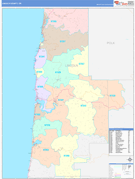 Lincoln County, OR Digital Map Color Cast Style