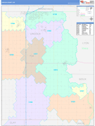 Lincoln County, SD Digital Map Color Cast Style