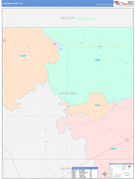 Lipscomb County, TX Digital Map Color Cast Style