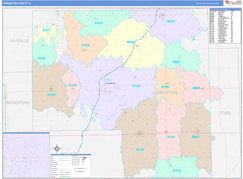 Livingston County, IL Digital Map Color Cast Style