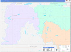 Logan County, ND Digital Map Color Cast Style