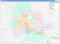 Logan County, WV Digital Map Color Cast Style