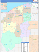 Lorain County, OH Digital Map Color Cast Style