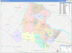 Loudoun County, VA Digital Map Color Cast Style