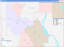 Louisa County, IA Digital Map Color Cast Style