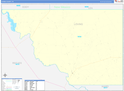 Loving County, TX Digital Map Color Cast Style