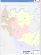 Lowndes County, AL Digital Map Color Cast Style