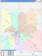 Lubbock County, TX Digital Map Color Cast Style