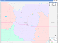 Lucas County, IA Digital Map Color Cast Style