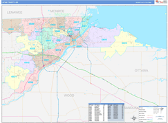 Lucas County, OH Digital Map Color Cast Style