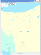 Luce County, MI Digital Map Color Cast Style