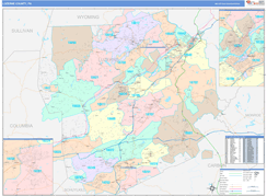 Luzerne County, PA Digital Map Color Cast Style