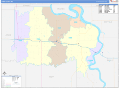 Lyman County, SD Digital Map Color Cast Style
