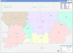 Lyon County, IA Digital Map Color Cast Style