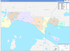 Mackinac County, MI Digital Map Color Cast Style