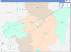 Macon County, AL Digital Map Color Cast Style