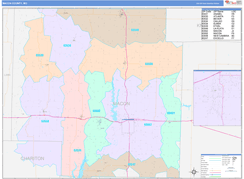 Macon County, MO Digital Map Color Cast Style