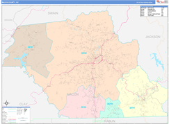 Macon County, NC Digital Map Color Cast Style