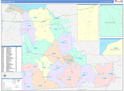 Madison County, NY Digital Map Color Cast Style