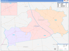 Madison County, TX Digital Map Color Cast Style