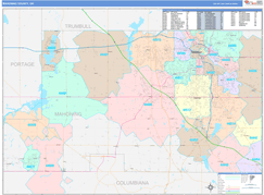 Mahoning County, OH Digital Map Color Cast Style