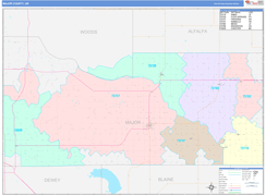 Major County, OK Digital Map Color Cast Style