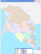 Marin County, CA Digital Map Color Cast Style