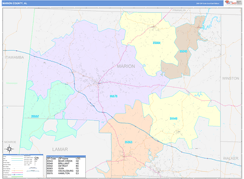 Marion County, AL Digital Map Color Cast Style