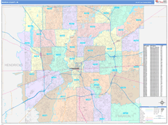 Marion County, IN Digital Map Color Cast Style