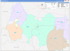 Marion County, KY Digital Map Color Cast Style