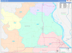 Marion County, MO Digital Map Color Cast Style