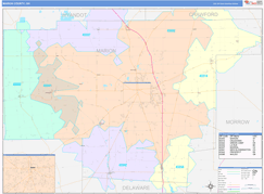 Marion County, OH Digital Map Color Cast Style