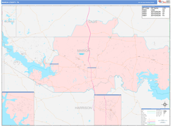 Marion County, TX Digital Map Color Cast Style