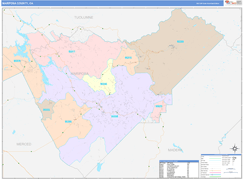 Mariposa County, CA Digital Map Color Cast Style