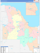 Marquette County, MI Digital Map Color Cast Style