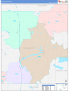 Marquette County, WI Digital Map Color Cast Style