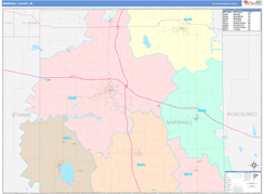 Marshall County, IN Digital Map Color Cast Style