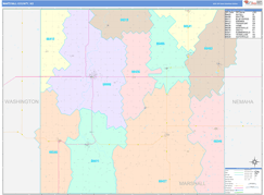 Marshall County, KS Digital Map Color Cast Style