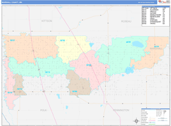 Marshall County, MN Digital Map Color Cast Style