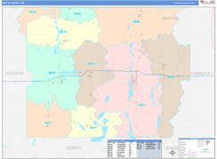 Martin County, MN Digital Map Color Cast Style