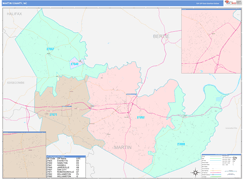 Martin County, NC Digital Map Color Cast Style